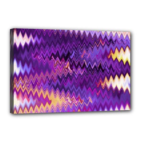 Purple And Yellow Zig Zag Canvas 18  x 12 