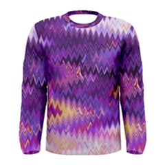 Purple And Yellow Zig Zag Men s Long Sleeve Tee