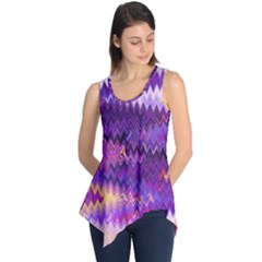 Purple And Yellow Zig Zag Sleeveless Tunic