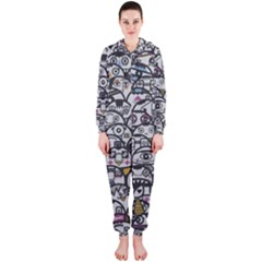 Alien Crowd Pattern Hooded Jumpsuit (Ladies) 