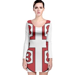 Serbian Cross Shield Long Sleeve Velvet Bodycon Dress by abbeyz71