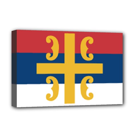 Flag Of The Serbian Orthodox Church Deluxe Canvas 18  X 12   by abbeyz71