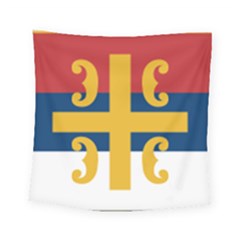 Flag Of The Serbian Orthodox Church Square Tapestry (small) by abbeyz71
