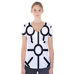 Coptic Cross Short Sleeve Front Detail Top by abbeyz71