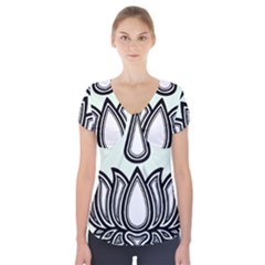 Ayyavazhi Symbol Short Sleeve Front Detail Top by abbeyz71