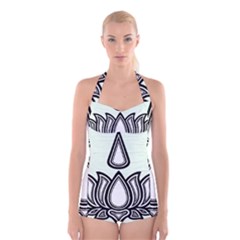 Ayyavazhi Symbol Boyleg Halter Swimsuit 