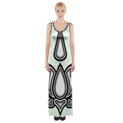 Ayyavazhi Symbol Maxi Thigh Split Dress