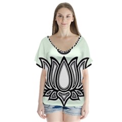 Ayyavazhi Symbol Flutter Sleeve Top