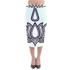 Ayyavazhi Symbol Velvet Midi Pencil Skirt