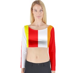 International Flag Of Buddhism Long Sleeve Crop Top by abbeyz71