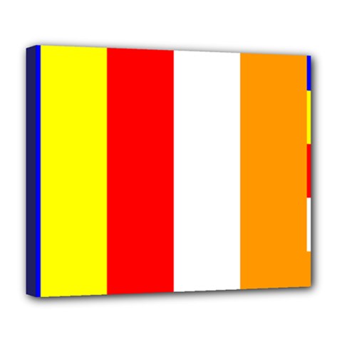 International Flag Of Buddhism Deluxe Canvas 24  X 20   by abbeyz71