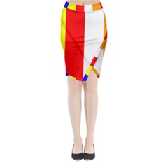 International Flag Of Buddhism Midi Wrap Pencil Skirt by abbeyz71