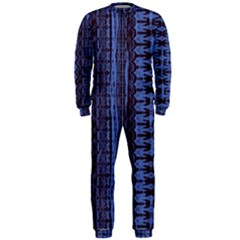 Wrinkly Batik Pattern   Blue Black Onepiece Jumpsuit (men)  by EDDArt