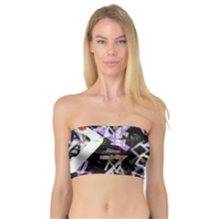 Chaos With Letters Black Multicolored Bandeau Top by EDDArt