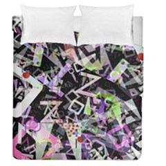 Chaos With Letters Black Multicolored Duvet Cover Double Side (queen Size)