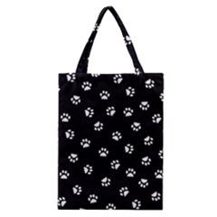 Footprints Cat White Black Classic Tote Bag by EDDArt