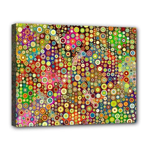 Multicolored Retro Spots Polka Dots Pattern Canvas 14  X 11 