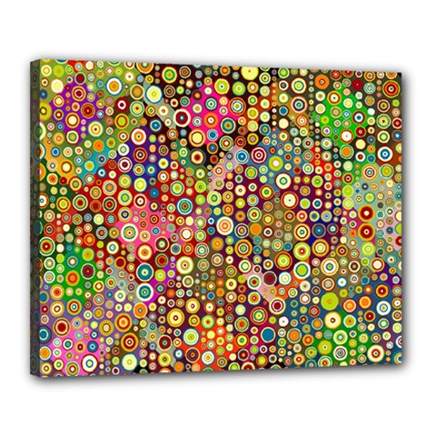 Multicolored Retro Spots Polka Dots Pattern Canvas 20  X 16  by EDDArt