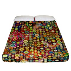 Multicolored Retro Spots Polka Dots Pattern Fitted Sheet (queen Size)