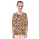 Multicolored Retro Spots Polka Dots Pattern Kids  Quarter Sleeve Raglan Tee View1