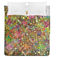 Multicolored Retro Spots Polka Dots Pattern Duvet Cover Double Side (queen Size) by EDDArt