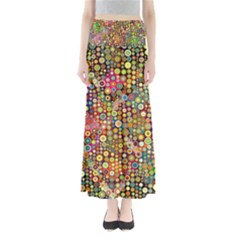 Multicolored Retro Spots Polka Dots Pattern Maxi Skirts by EDDArt