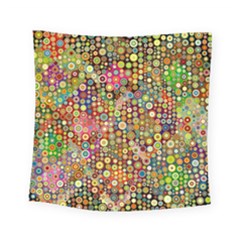 Multicolored Retro Spots Polka Dots Pattern Square Tapestry (small)