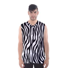 Zebra Stripes Pattern Traditional Colors Black White Men s Basketball Tank Top