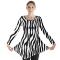 Zebra Stripes Pattern Traditional Colors Black White Long Sleeve Tunic  View1