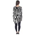 Zebra Stripes Pattern Traditional Colors Black White Long Sleeve Tunic  View2