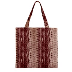 Wrinkly Batik Pattern Brown Beige Zipper Grocery Tote Bag by EDDArt