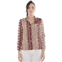 Wrinkly Batik Pattern Brown Beige Wind Breaker (Women) View1