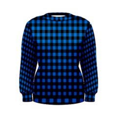 Lumberjack Fabric Pattern Blue Black Women s Sweatshirt by EDDArt