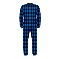 Lumberjack Fabric Pattern Blue Black Onepiece Jumpsuit (kids) by EDDArt