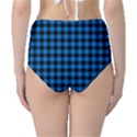 Lumberjack Fabric Pattern Blue Black High-Waist Bikini Bottoms View2