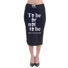 To Be Or Not To Be Velvet Midi Pencil Skirt by Valentinaart