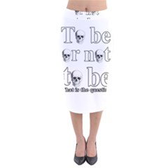 To Be Or Not To Be Velvet Midi Pencil Skirt by Valentinaart