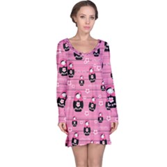 Matryoshka Doll Pattern Long Sleeve Nightdress by Valentinaart