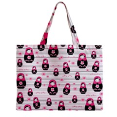 Matryoshka Doll Pattern Zipper Mini Tote Bag by Valentinaart