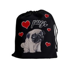 Love pugs Drawstring Pouches (Extra Large)