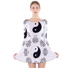 I Ching  Long Sleeve Velvet Skater Dress by Valentinaart