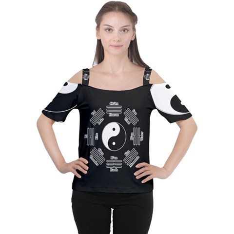 I Ching  Women s Cutout Shoulder Tee by Valentinaart