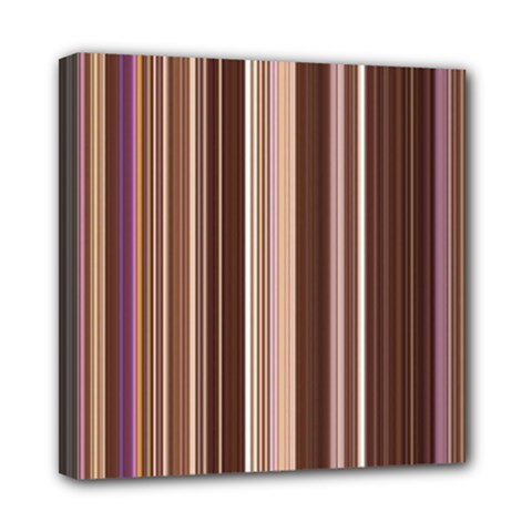 Brown Vertical Stripes Mini Canvas 8  x 8 