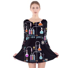 Chemistry Lab Long Sleeve Velvet Skater Dress by Valentinaart