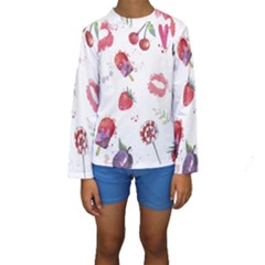 Hand Painted Summer Background  Kids  Long Sleeve Swimwear by TastefulDesigns