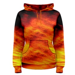 Black Yellow Red Sunset Women s Pullover Hoodie