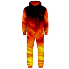 Black Yellow Red Sunset Hooded Jumpsuit (Men) 