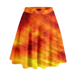 Black Yellow Red Sunset High Waist Skirt