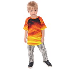 Black Yellow Red Sunset Kids  Raglan Tee