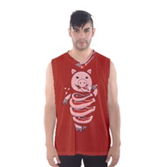 Red Stupid Self Eating Gluttonous Pig Men s Basketball Tank Top by CreaturesStore